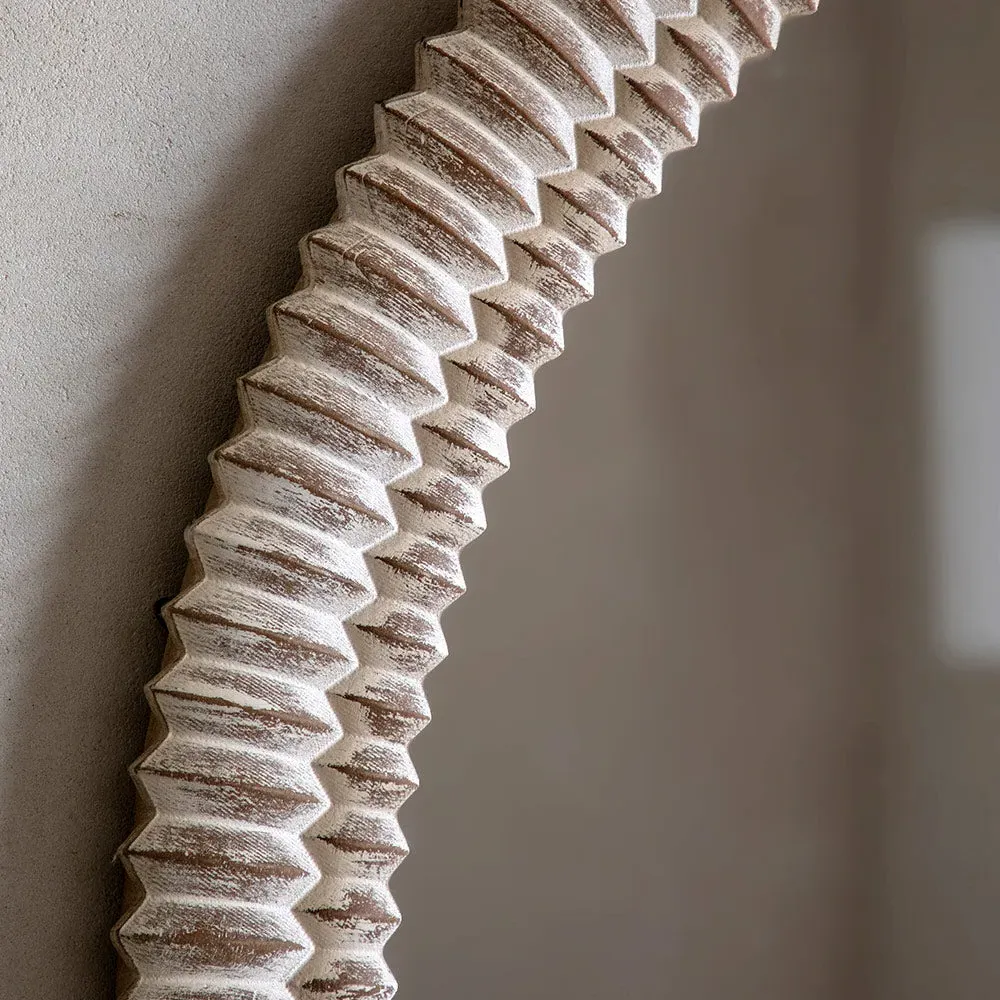 Alta Arch Overmantle Mirror - Whitewash, Wood alternate view