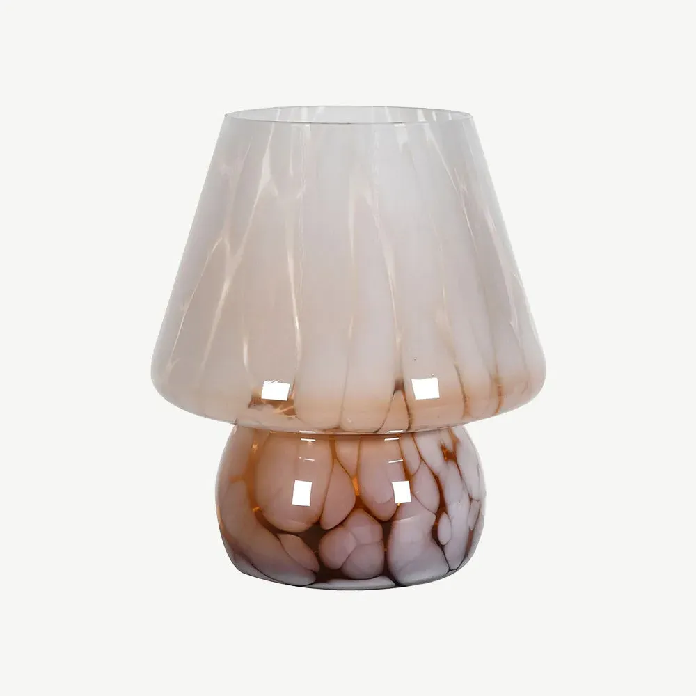Amber Marble Effect Mushroom Hurricane - Amber, Glass product