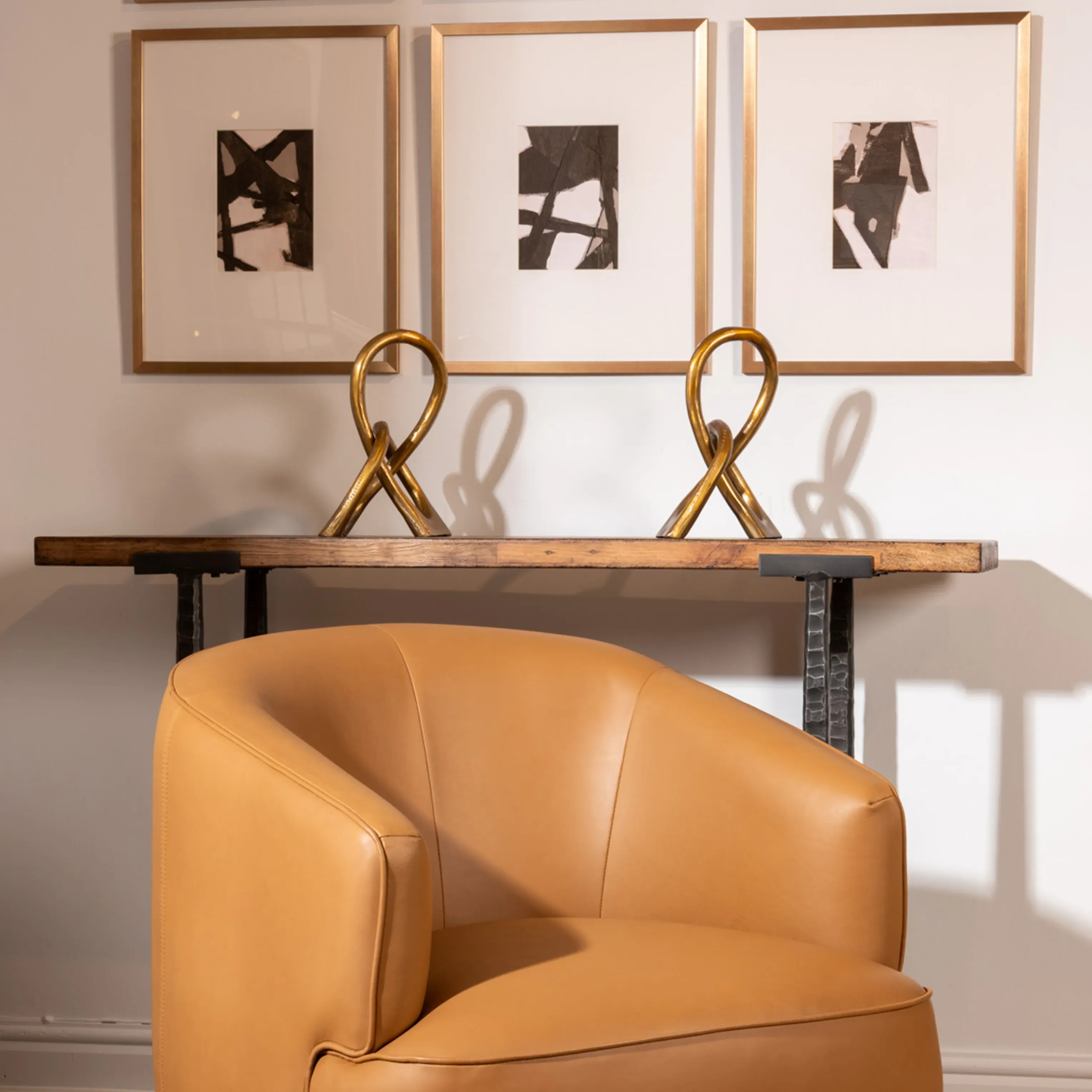 Antique Gold Loop Sculpture - Gold, Aluminium alternate view