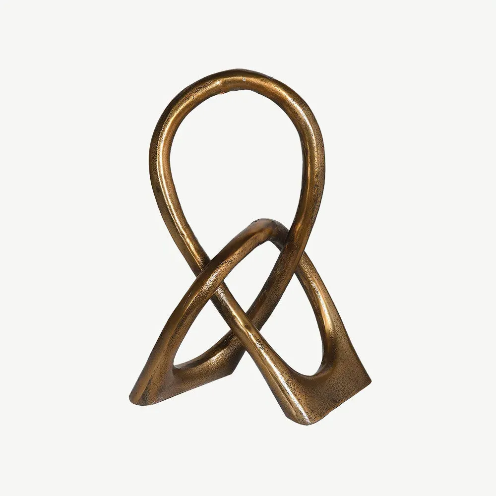 Antique Gold Loop Sculpture - Gold, Aluminium product