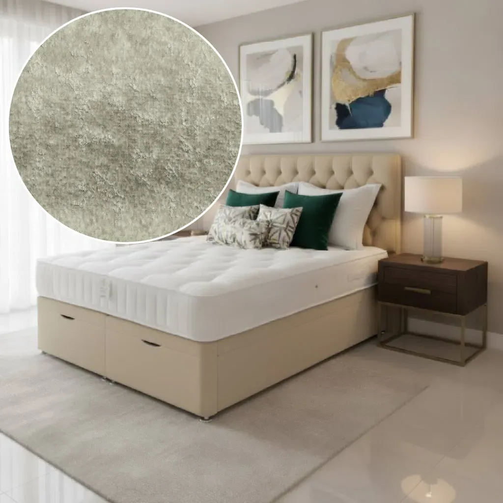 Antoinette King Size Ottoman Bed with Storage - Beige alternate view
