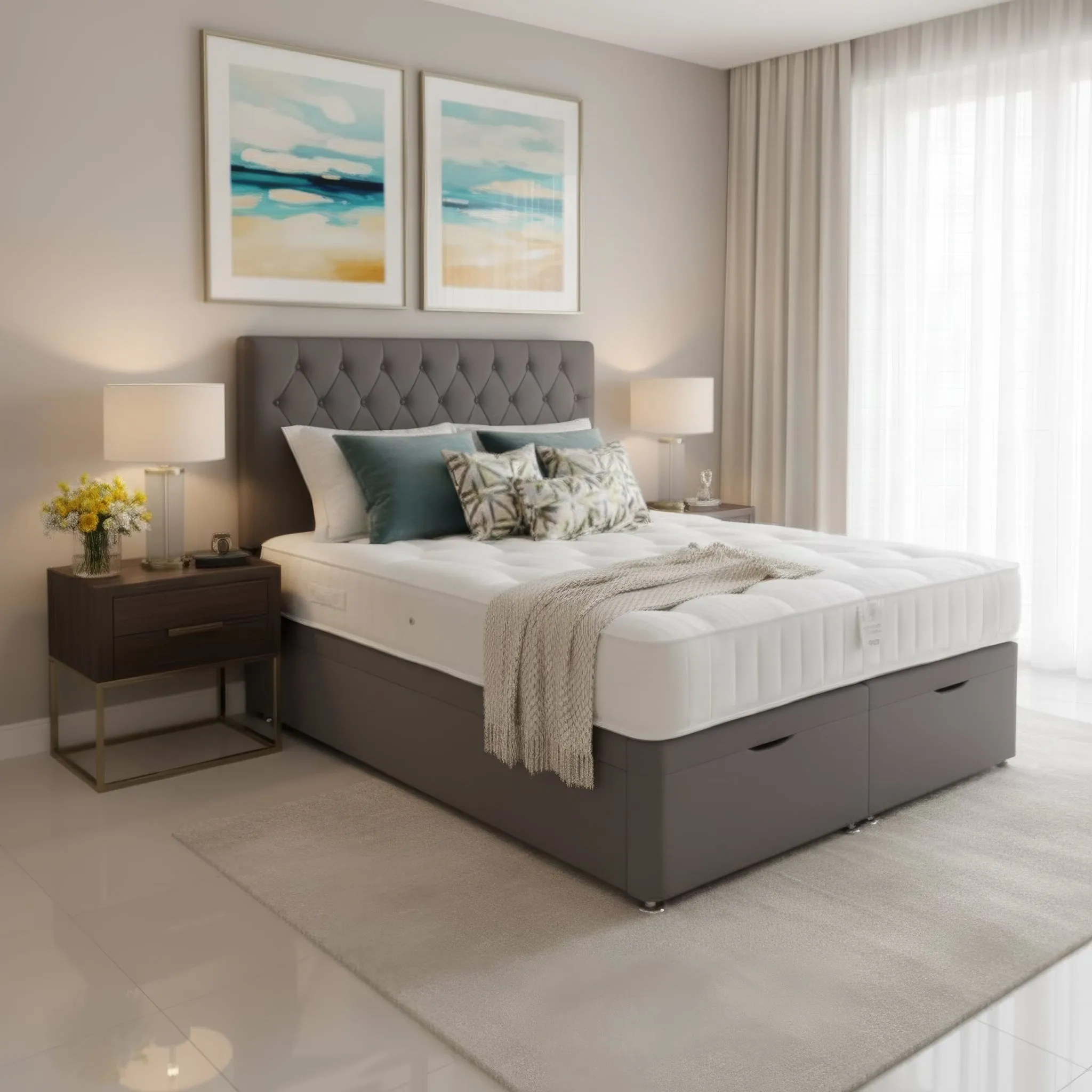Antoinette Single Ottoman Bed with Storage - Dark Grey product