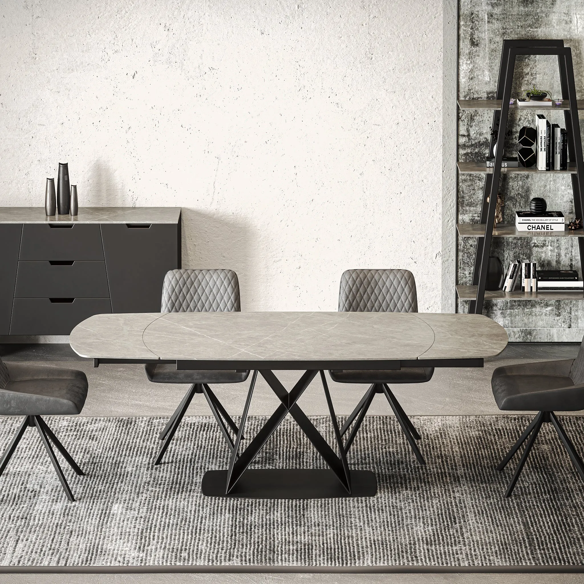 Apollo Motion Extendable Dining Table - Grey, Sintered Stone product