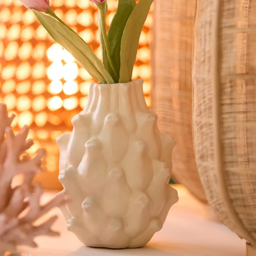 Artichoke Small Vase - Cream, Ceramic alternate view