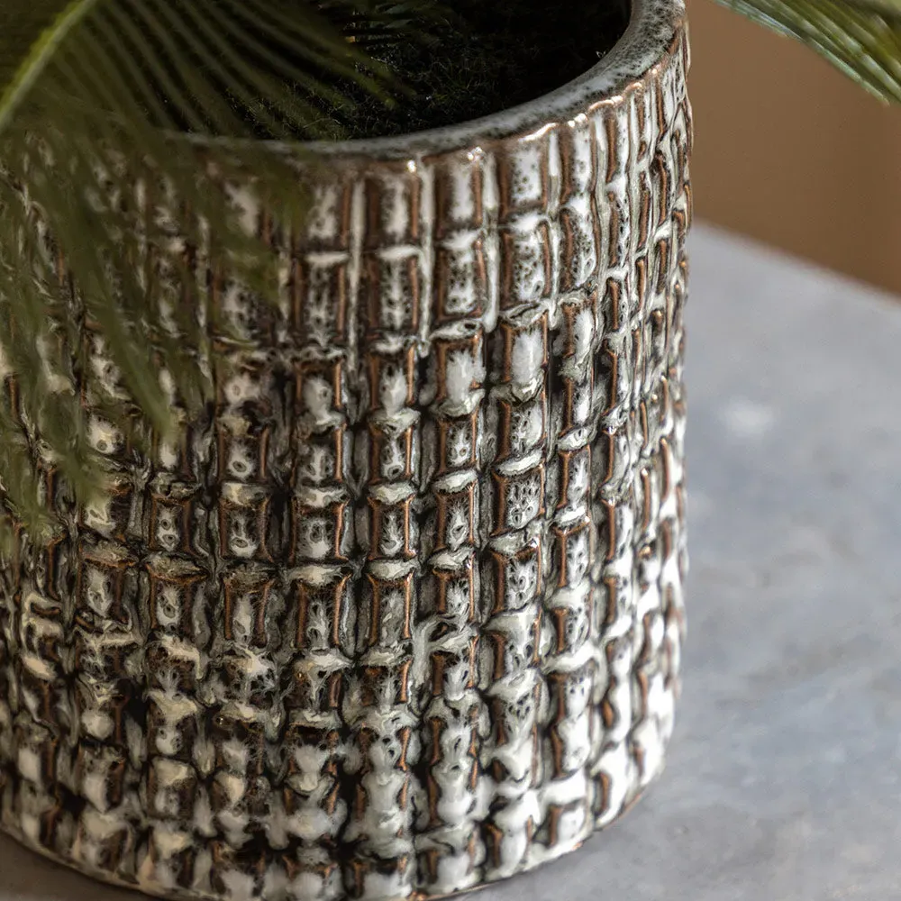 Artificial Wide Fern in Concrete Pot alternate view