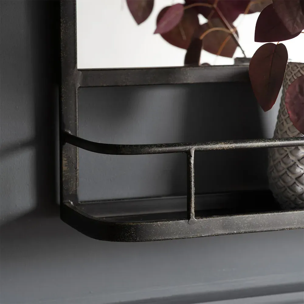 Austin Overmantel Mirror with Shelf - Charcoal alternate view
