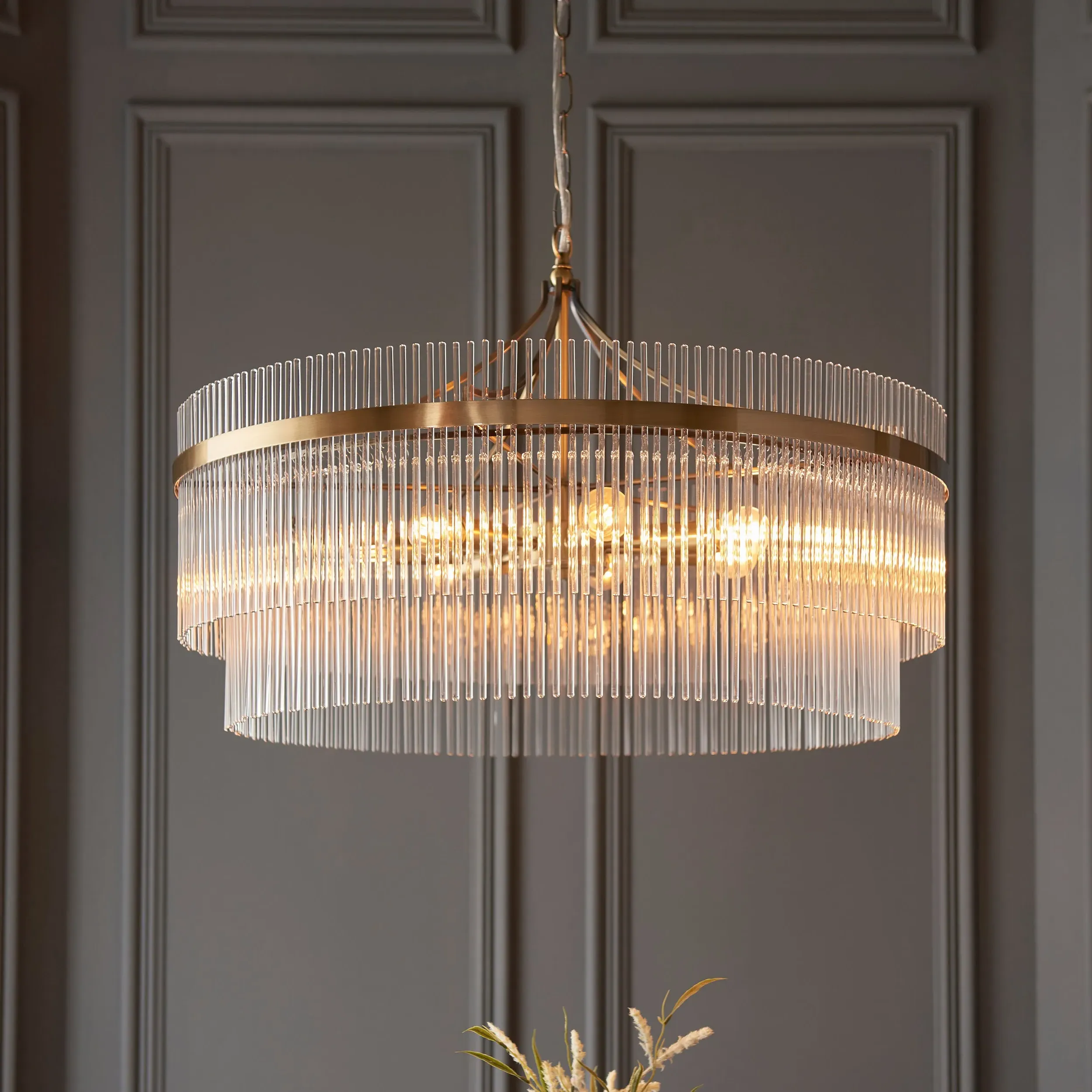 Axel 7-Light Grand Pendant - Antique Brass, Glass alternate view