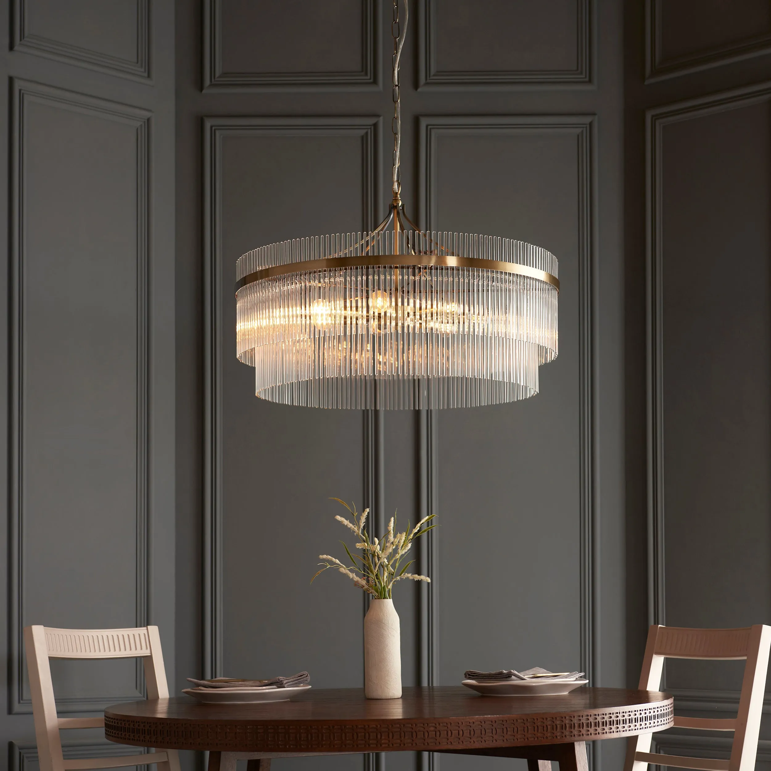 Axel 7-Light Grand Pendant - Antique Brass, Glass product