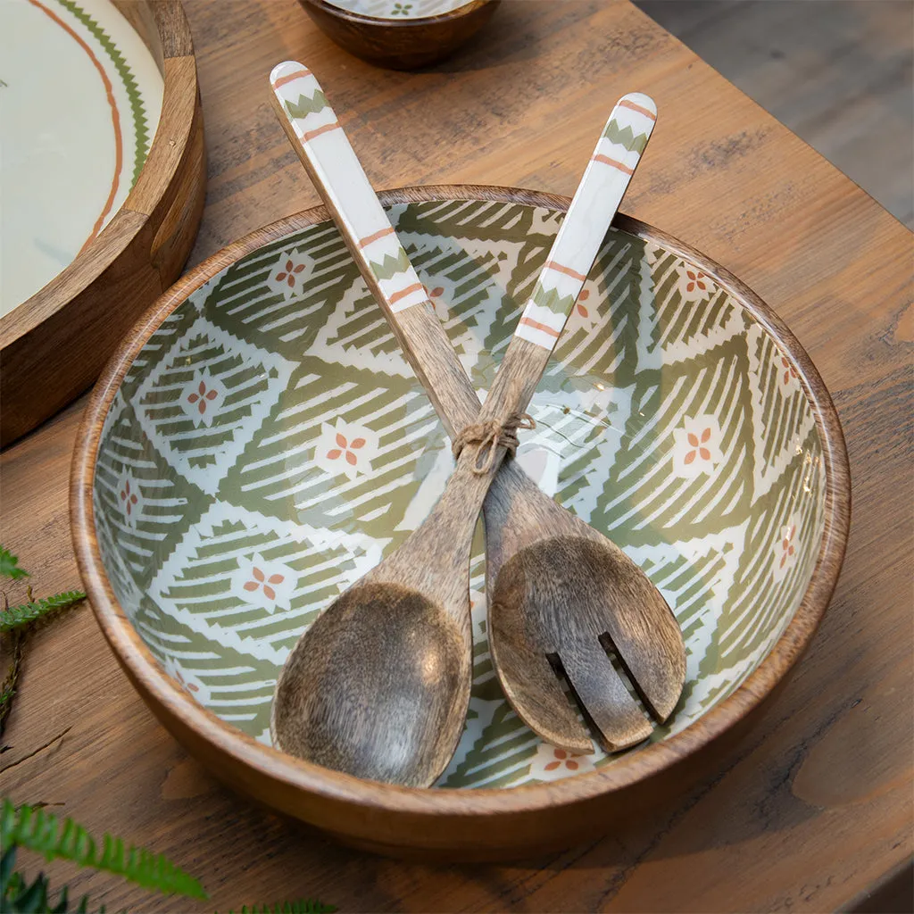 Aztec-Inspired Salad Bowl - Mango Wood alternate view