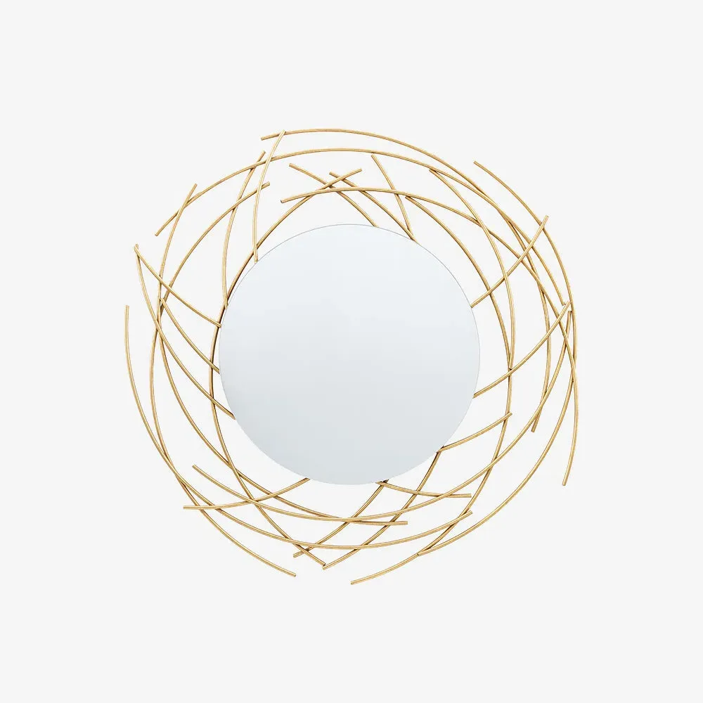 Berlin Round Wall Mirror - Gold, Iron product