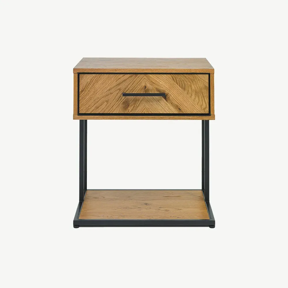 Birchwood Rustic Oak 1 Drawer Nightstand - Oak alternate view