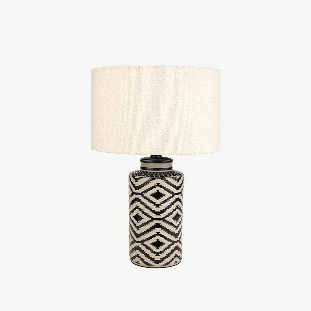 Black & White Ikat Ceramic Table Lamp product