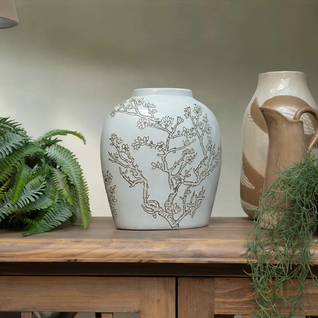 Blossom Ceramic Vase - White product