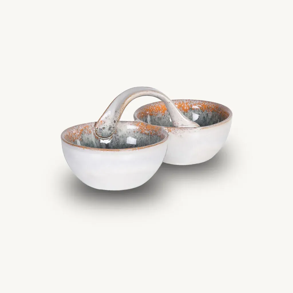 Blue Ombre Handled Double Bowl product