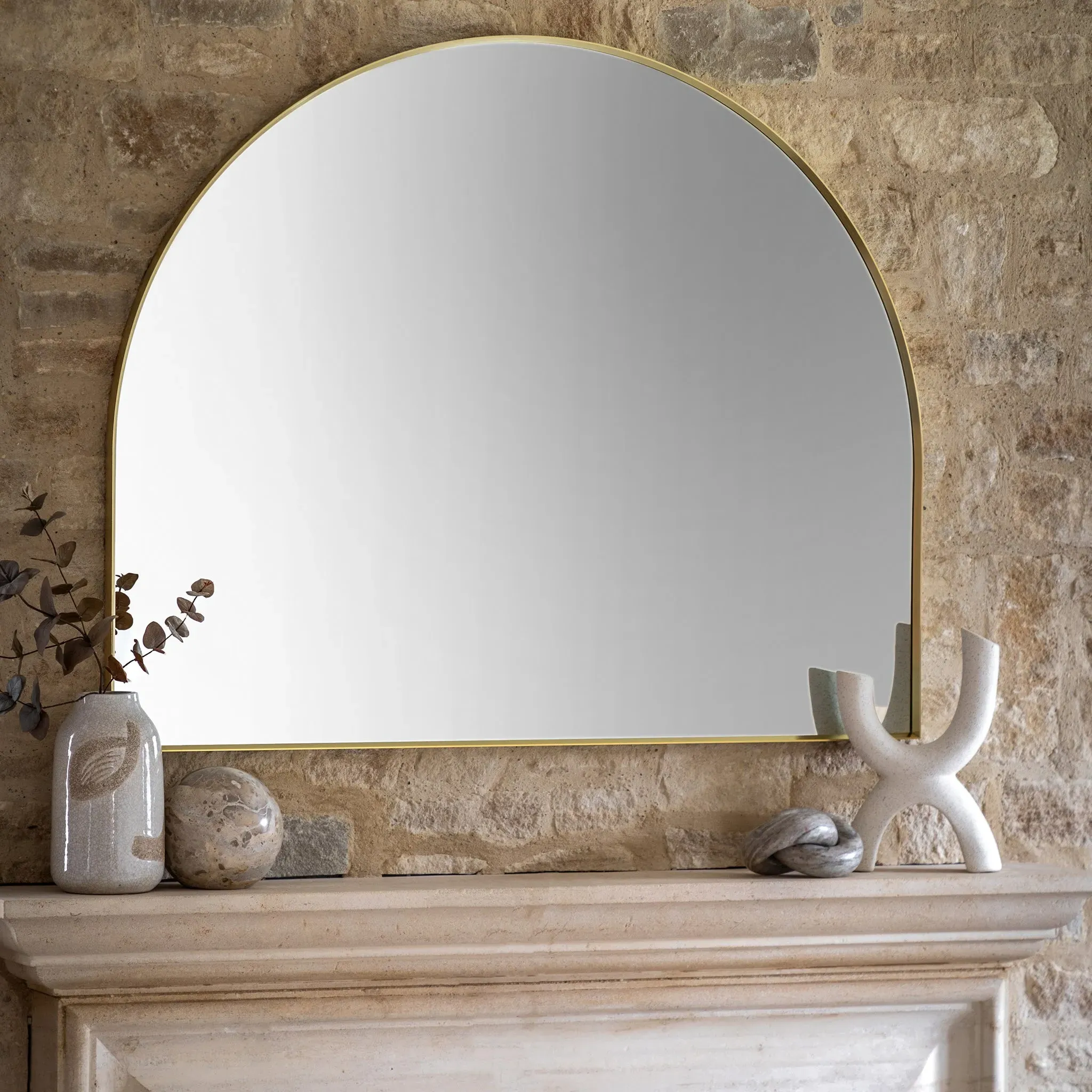 Bordeaux Over Mantle Mirror - Gold product