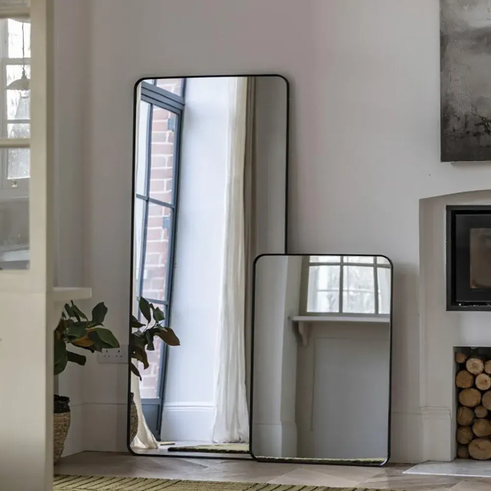Bordeaux Rectangle Leaner Mirror - Black, Metal alternate view