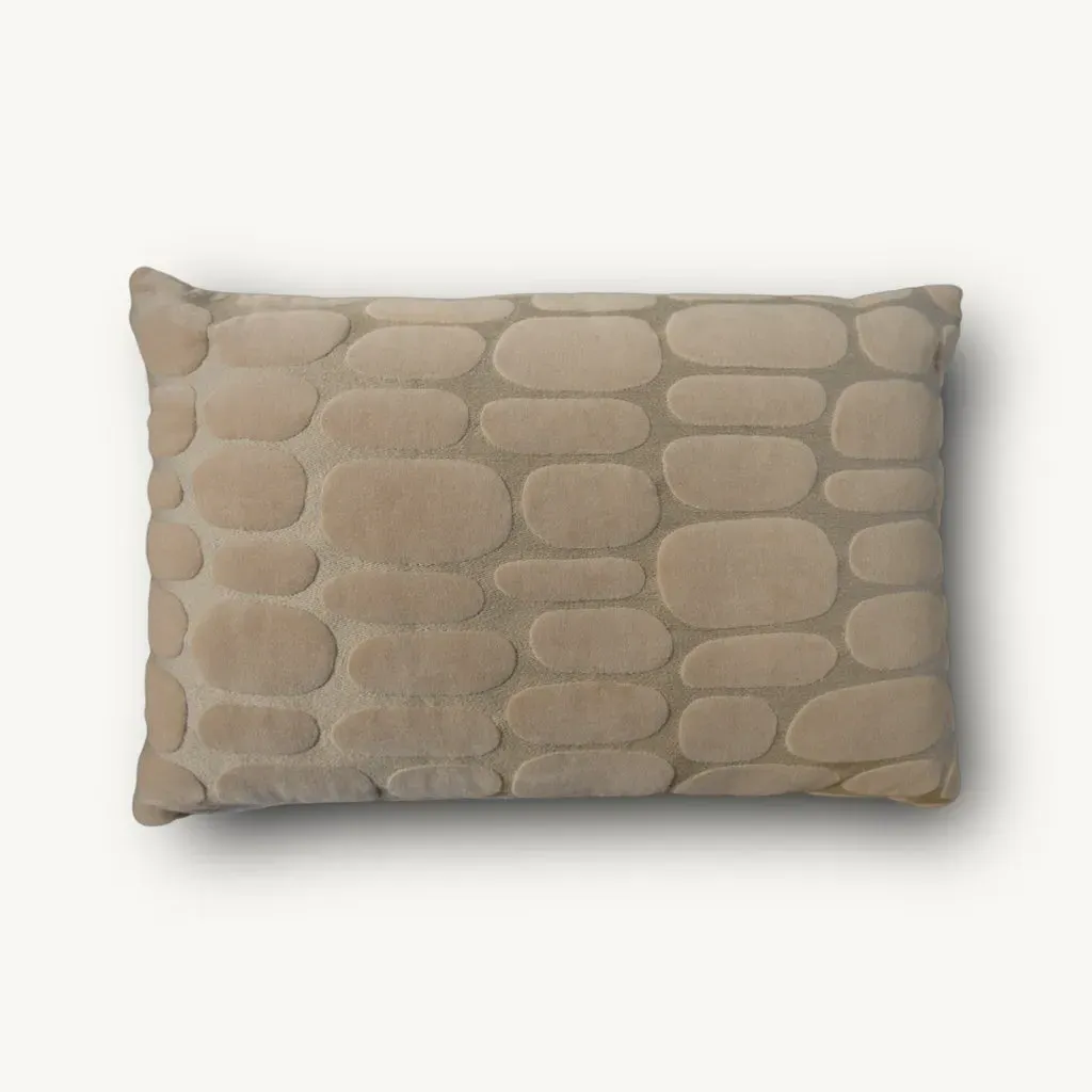 Boulder Bolster Cushion - Beige, Velvet product