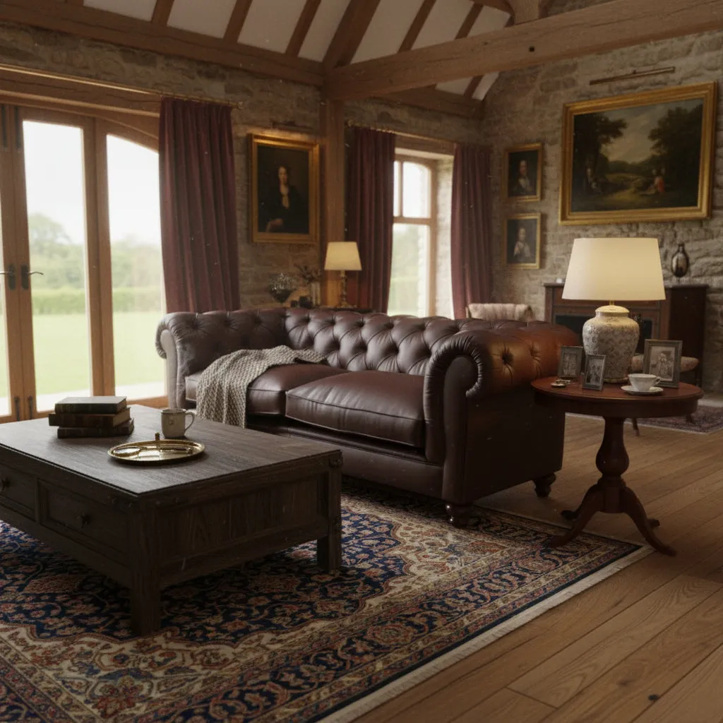Britannia 2-Seater Chesterfield Sofa - Brown, Leather product