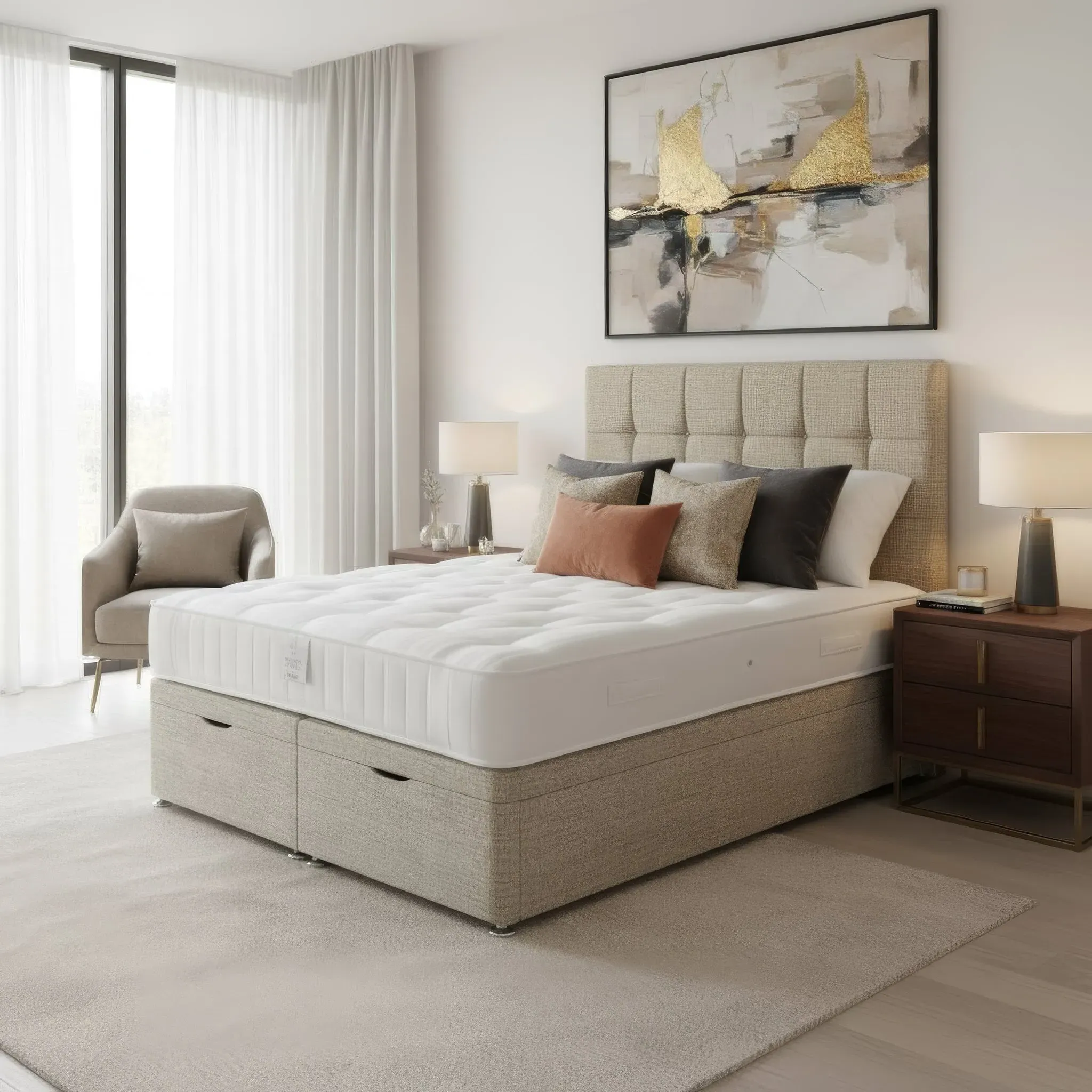 Broadway Super King Ottoman Bed with Storage - Light Grey product