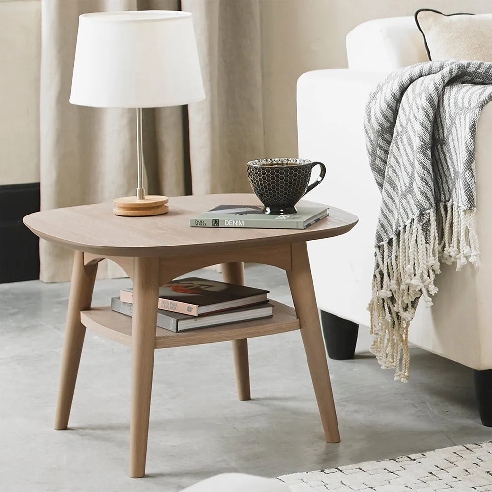Brondby Lamp Table with Shelf - Light Oak product