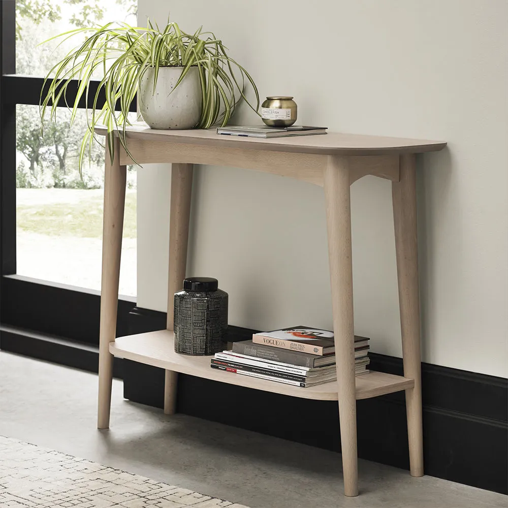 Brondby Scandi Oak Console Table with Shelf product