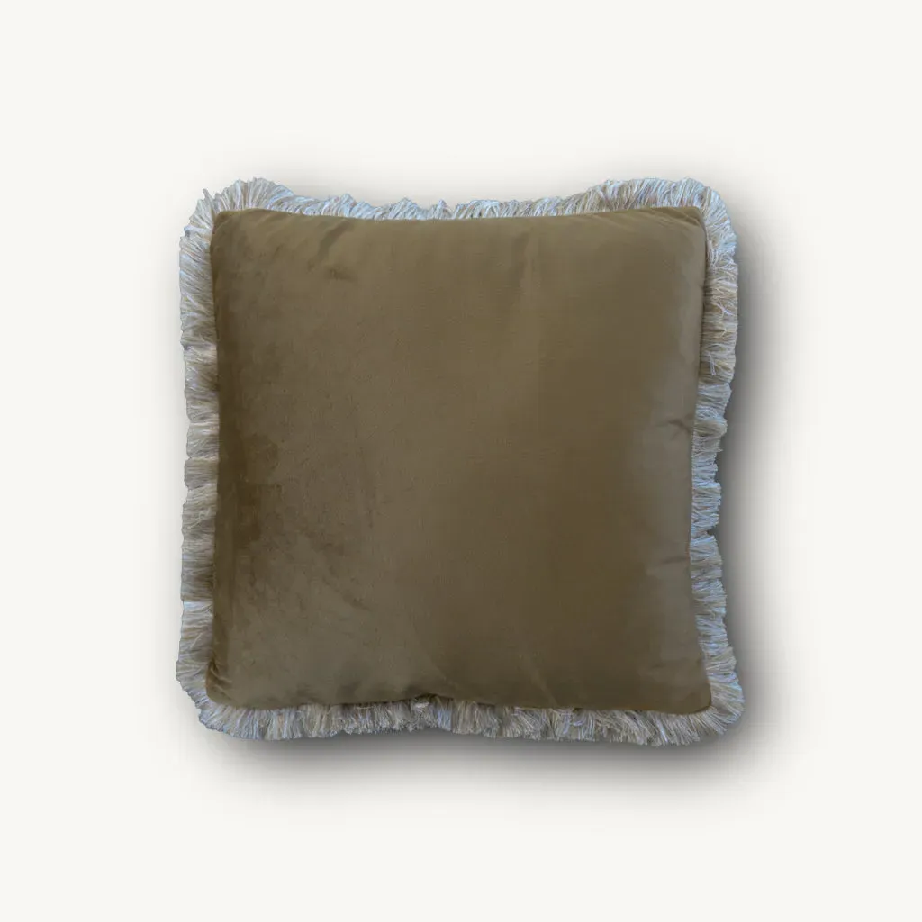 Bronze and Sand Two-Tone Cushion - Velvet alternate view