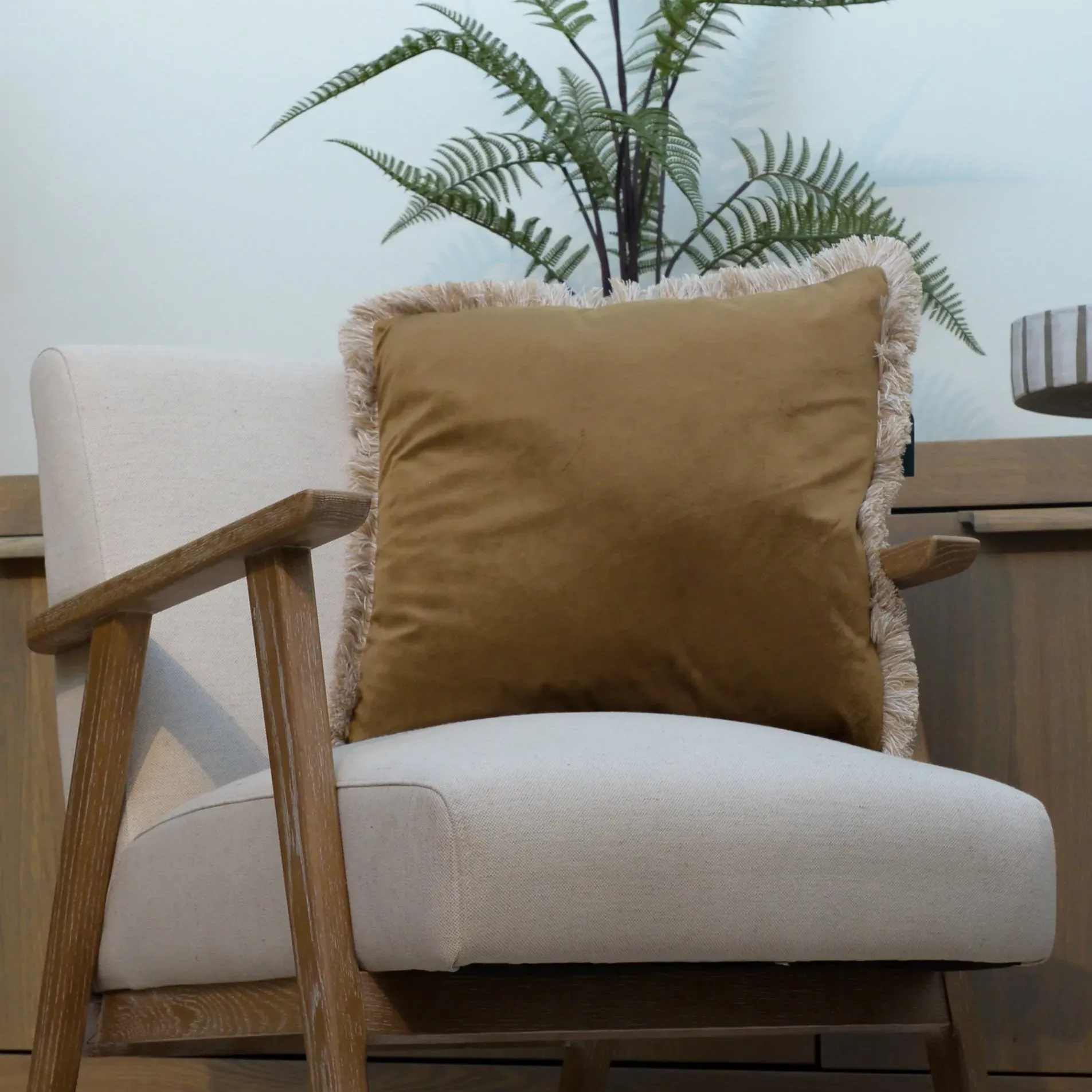Bronze and Sand Two-Tone Cushion - Velvet product