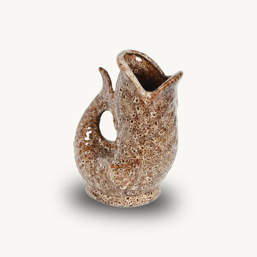 Brown Speckled Fish Ceramic Jug alternate view