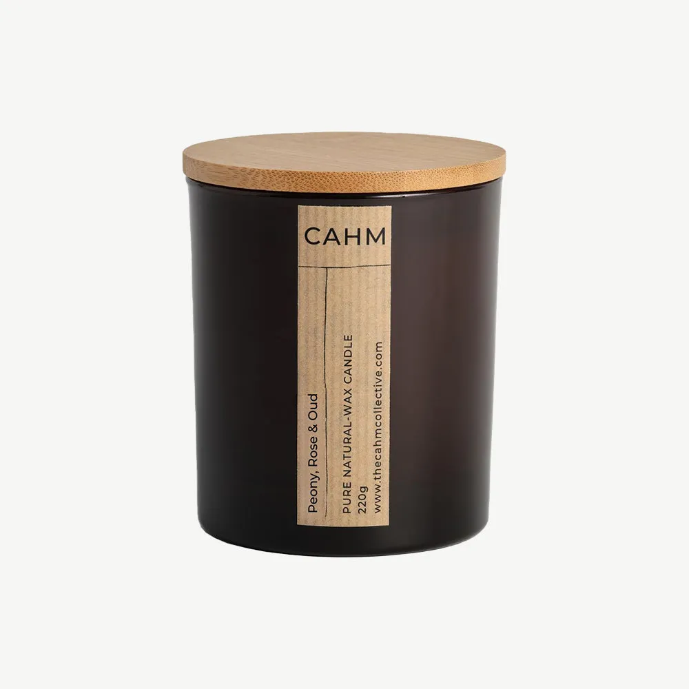 Cahm Peony, Rose & Oud Scented Candle - Soy Wax product