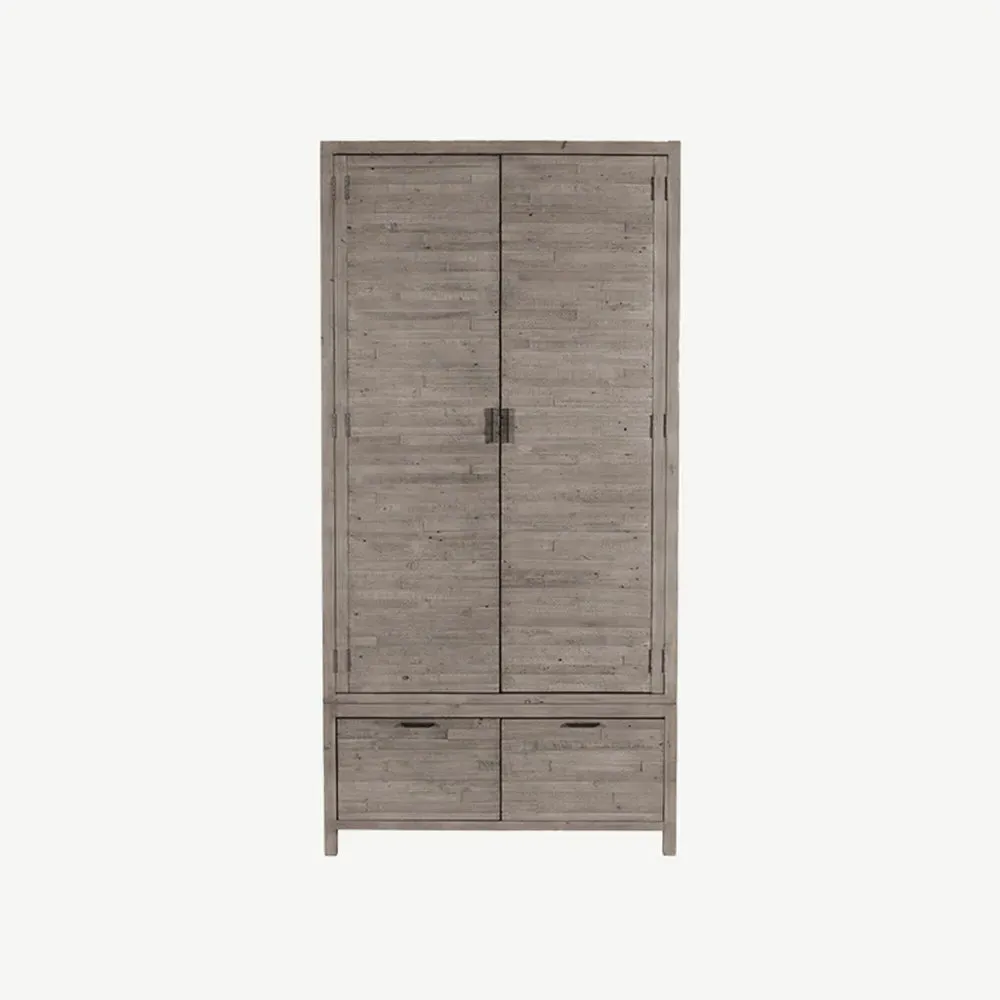 Camia Grey Double Wardrobe - Grey, Recycled Solid Wood product