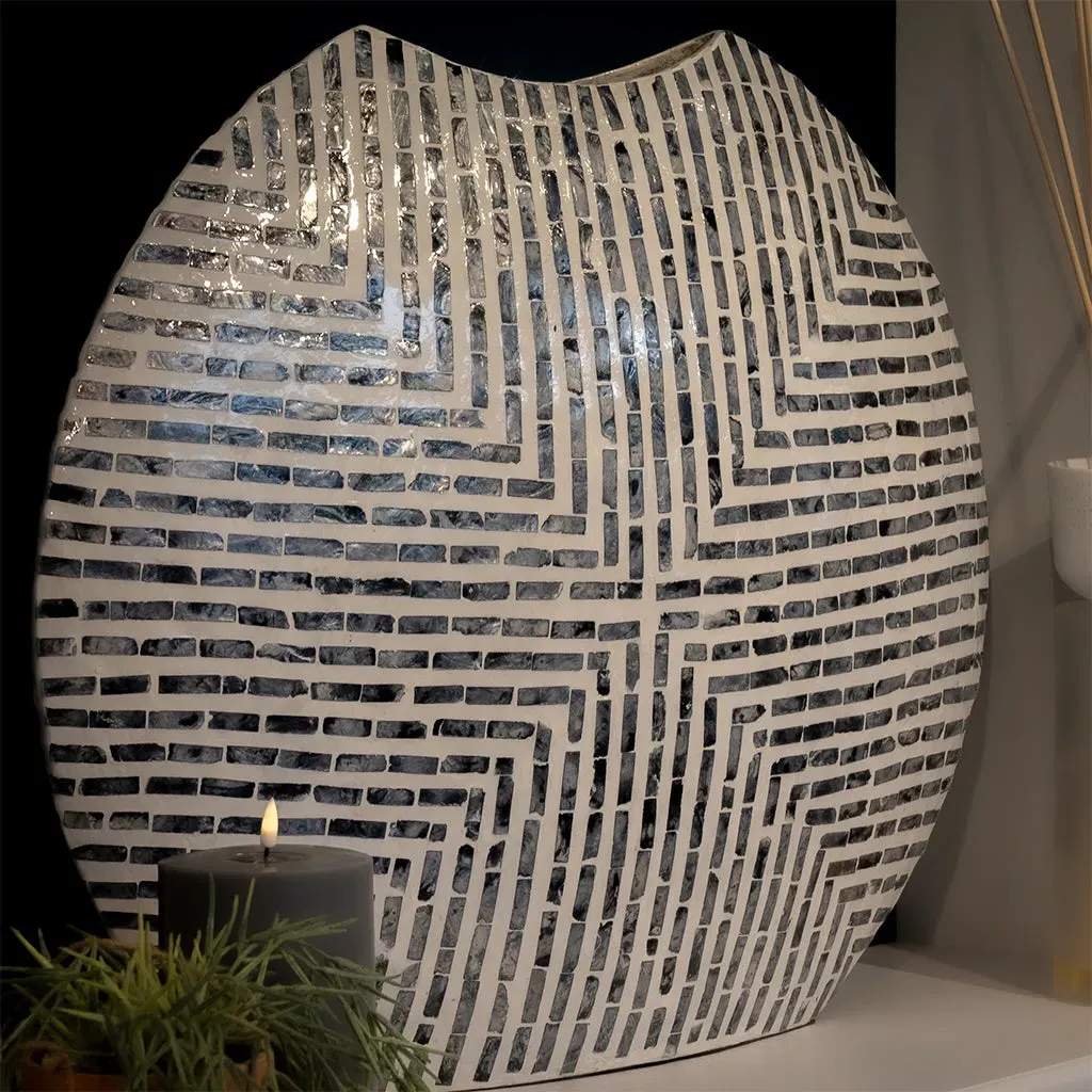 Capiz Mosaic Vase - Smoke product