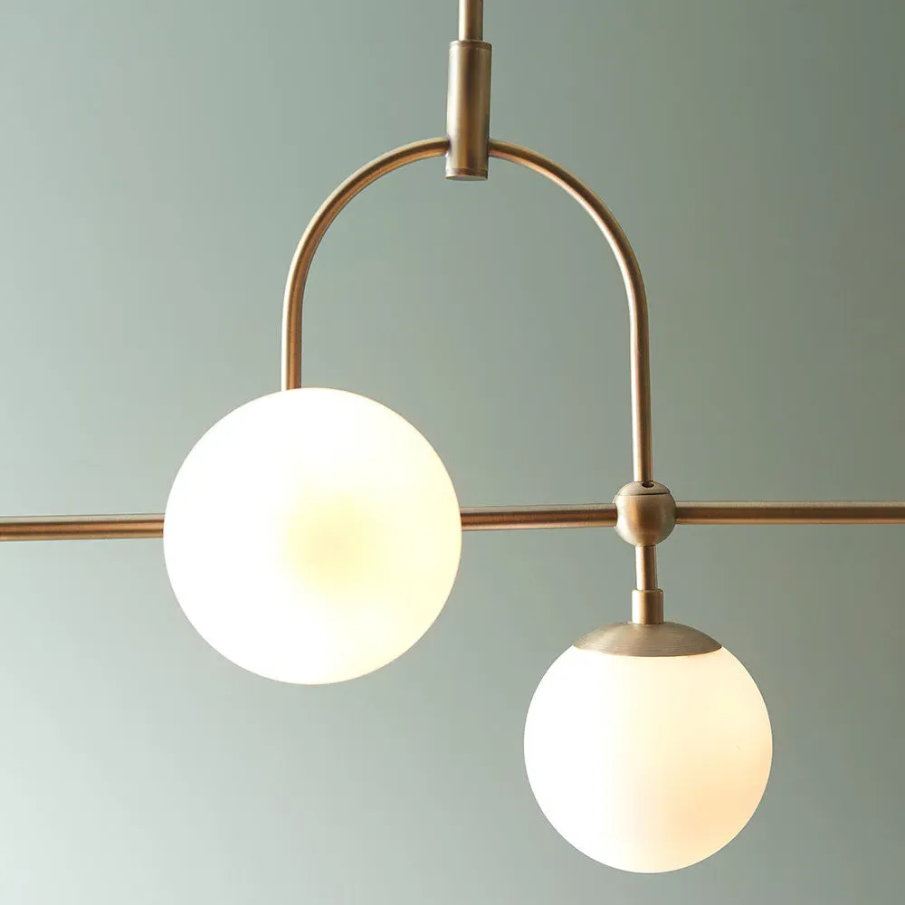Catherine Linear Pendant - Opal Glass, Antique Brass alternate view
