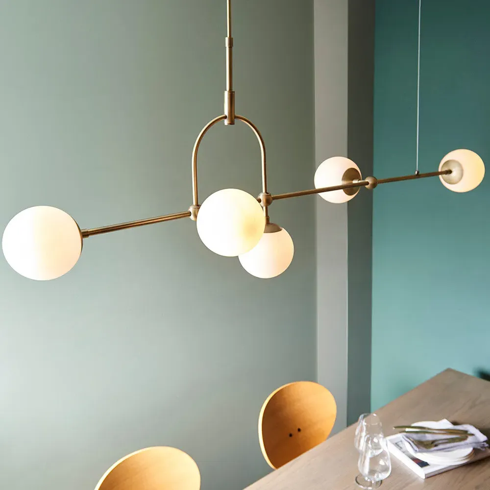 Catherine Linear Pendant - Opal Glass, Antique Brass product