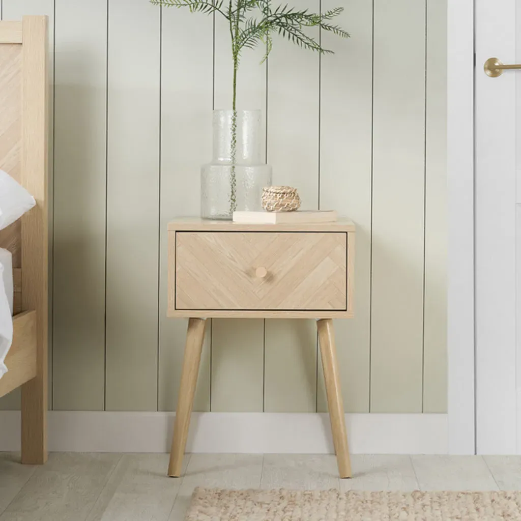 Challis 1-Drawer Bedside Table - Oak product