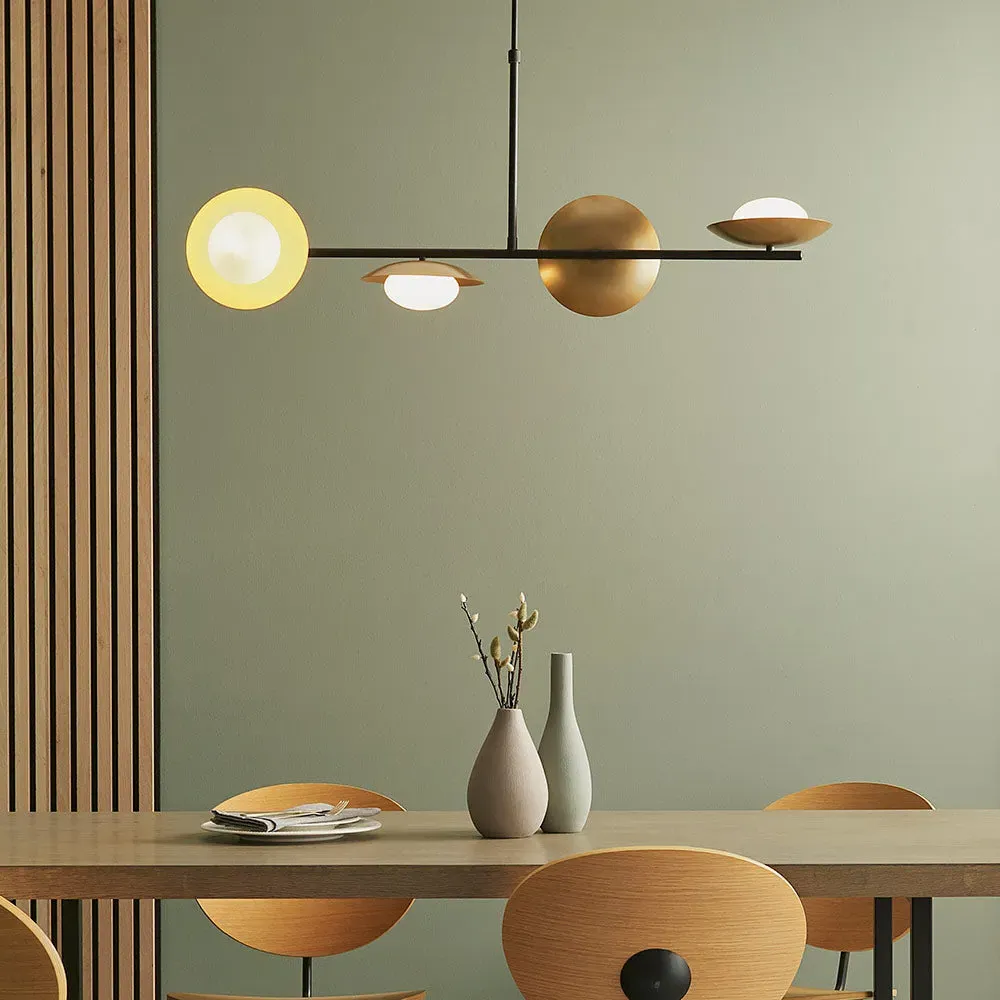 Charlotte Linear Pendant - Gold, Opal Glass alternate view