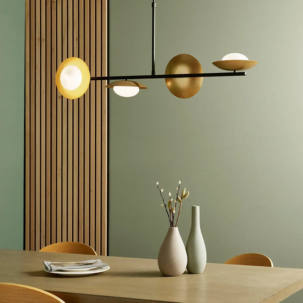 Charlotte Linear Pendant - Gold, Opal Glass product