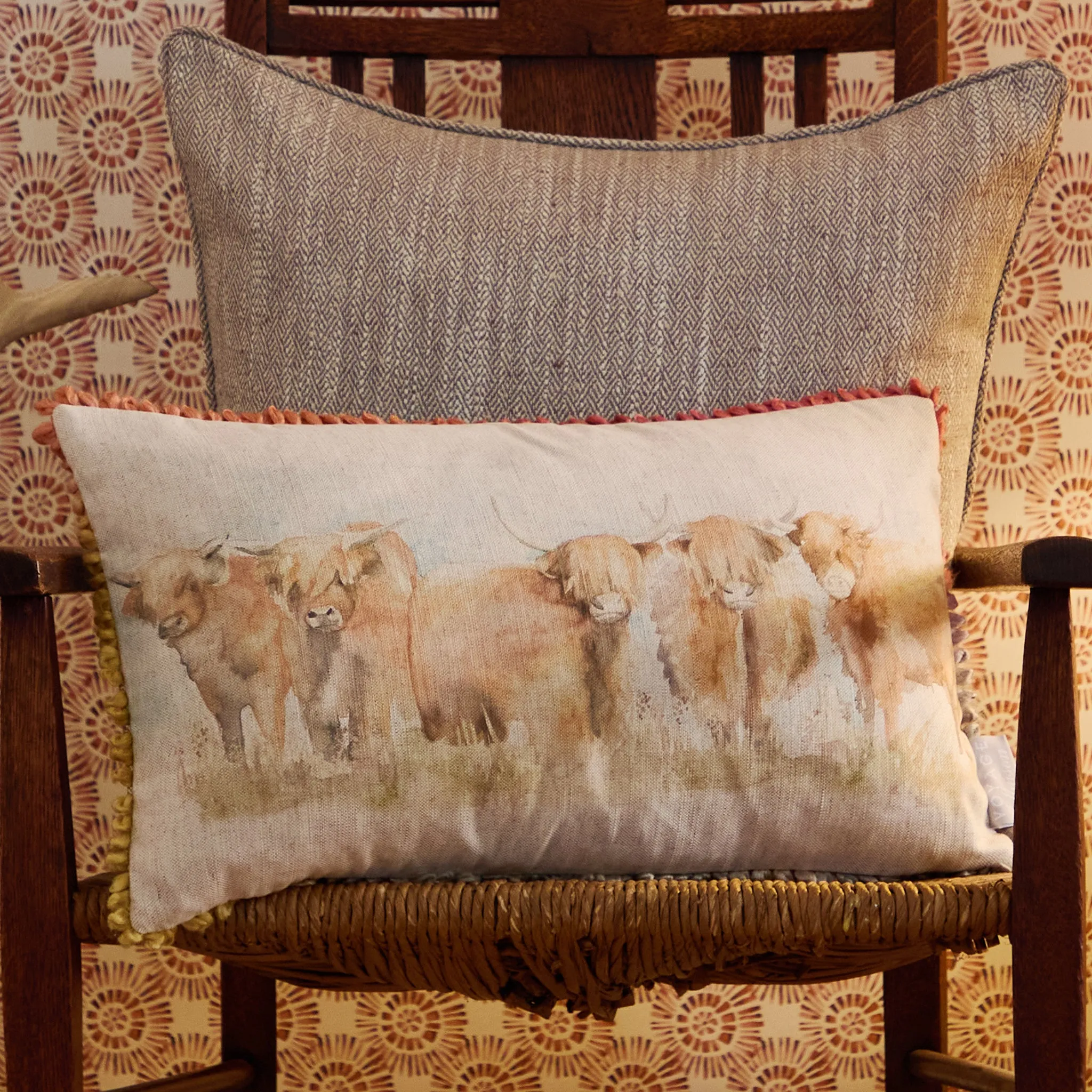 Chasca Highland Cattle Cushion - Linen Blend product