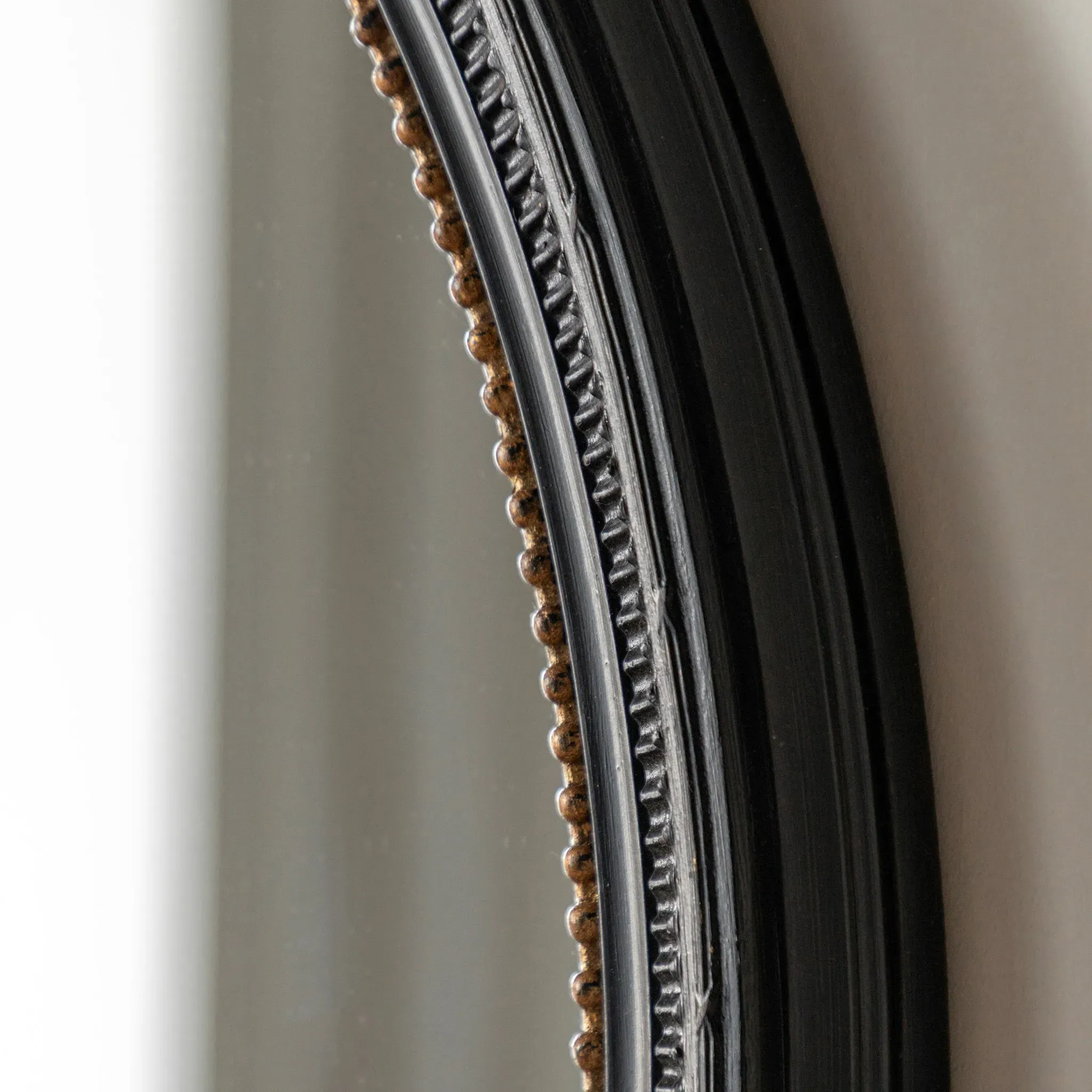 Cologne Round Wall Mirror - Black, Gold alternate view
