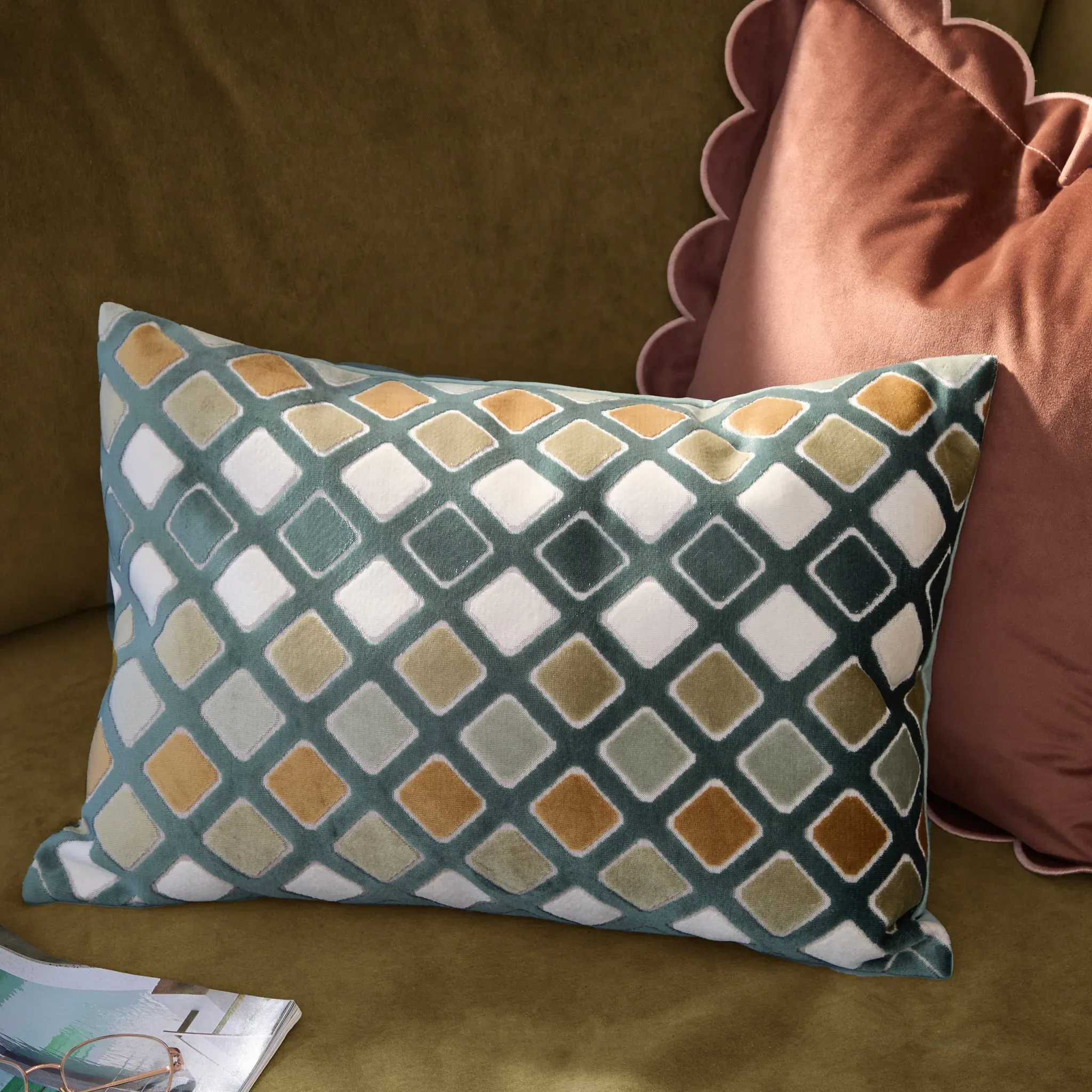 Comet Velvet Cut Cushion - Velvet Jacquard product