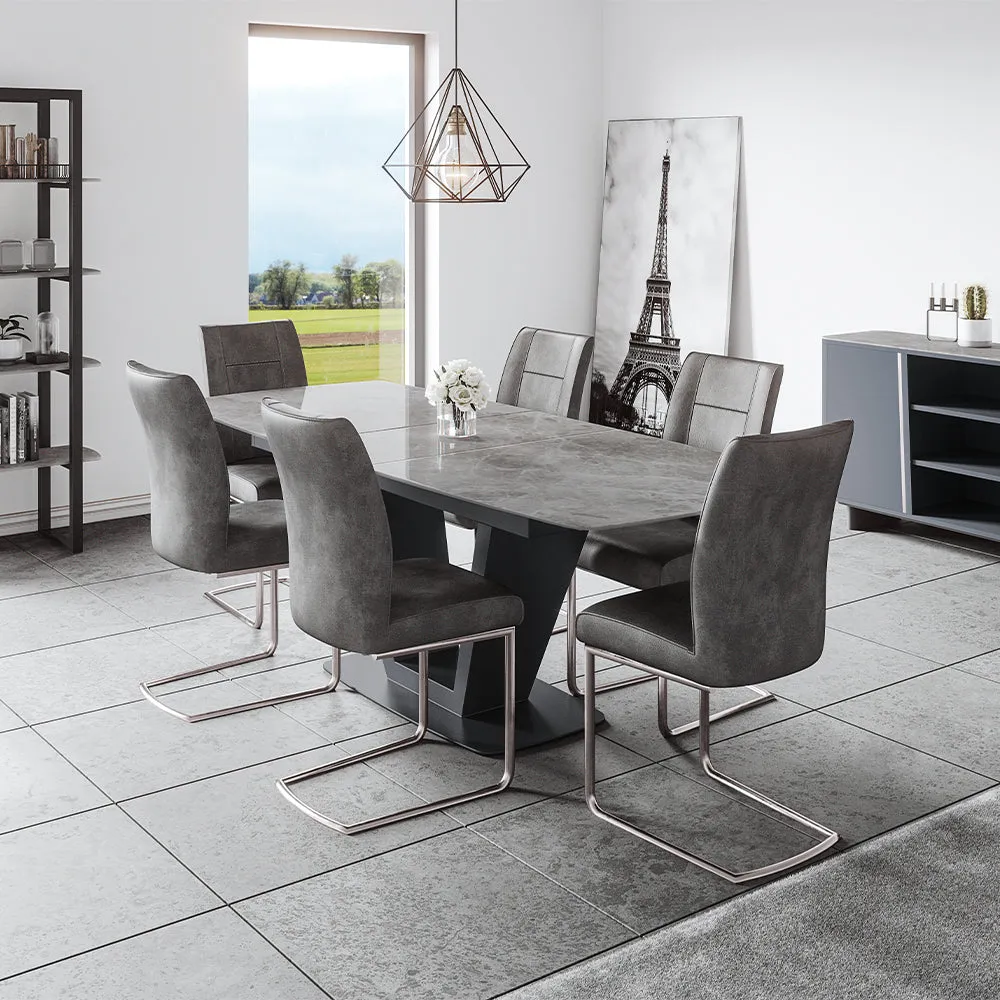 Cordova Extendable Dining Table - Grey, Sintered Stone product