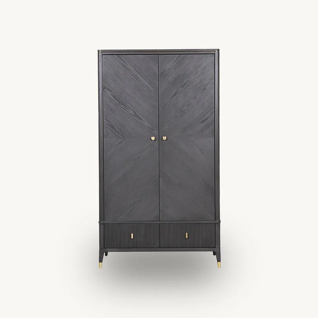 Dante Wardrobe with Drawers - Black alternate view