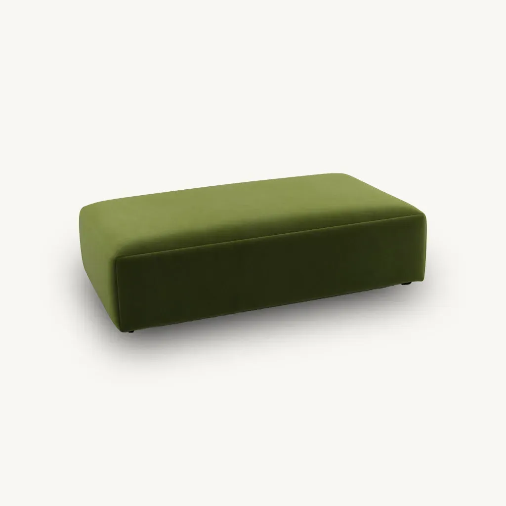 Daphne Oblong Footstool - Green, Velvet product