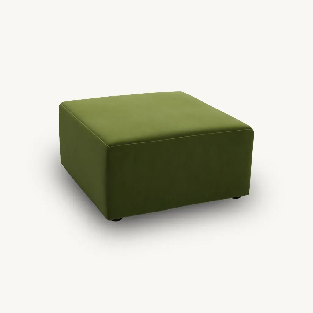 Daphne Square Footstool - Green, Velvet product