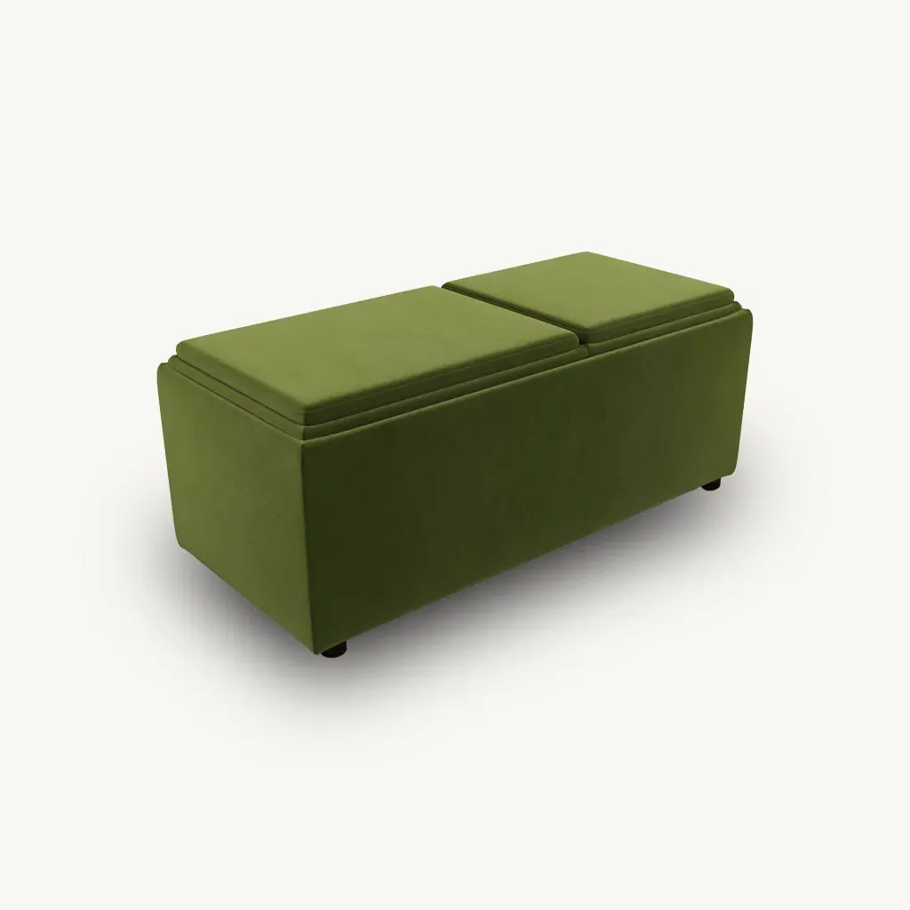 Daphne Storage Bench with Storage - Green, Velvet product