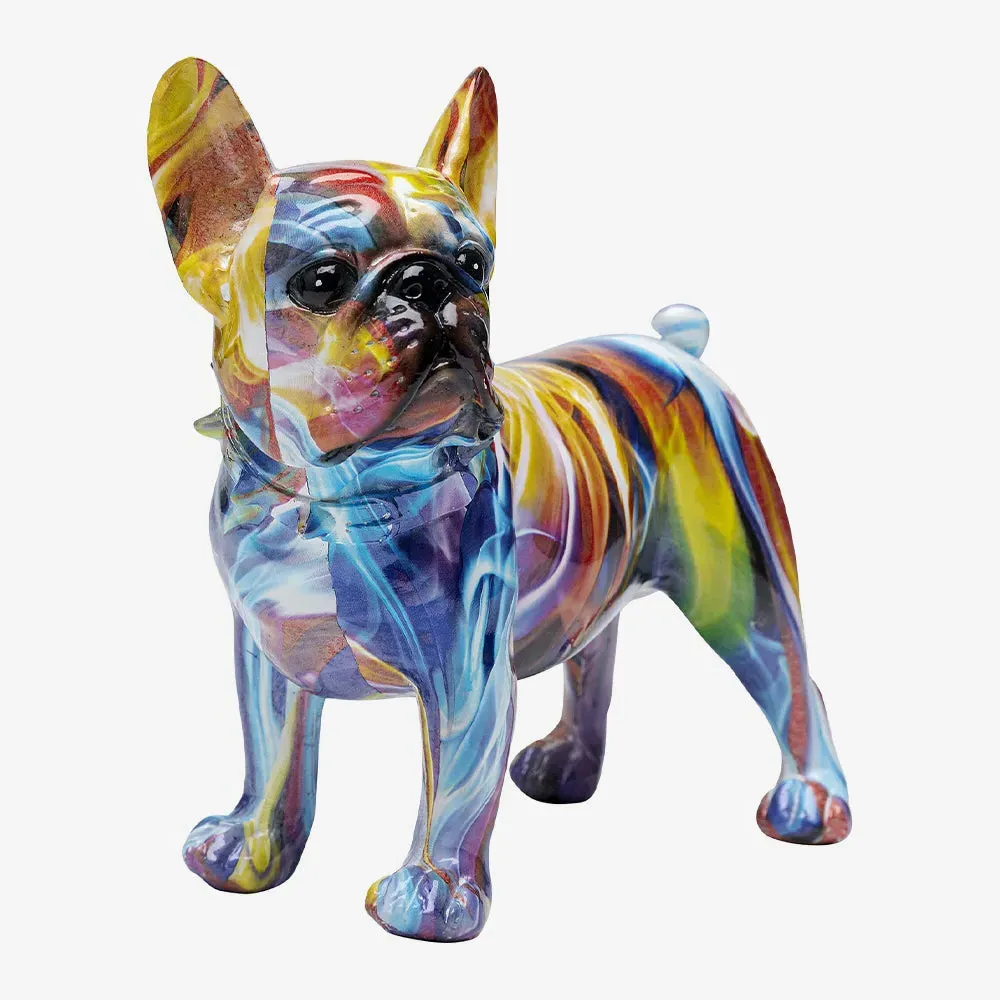 Deco Coloured Frenchie French Bulldog Figurine - Cast Stone alternate view