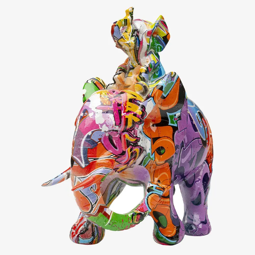 Deco Elephant Figurine Duo - Multicolour, Polyresin product