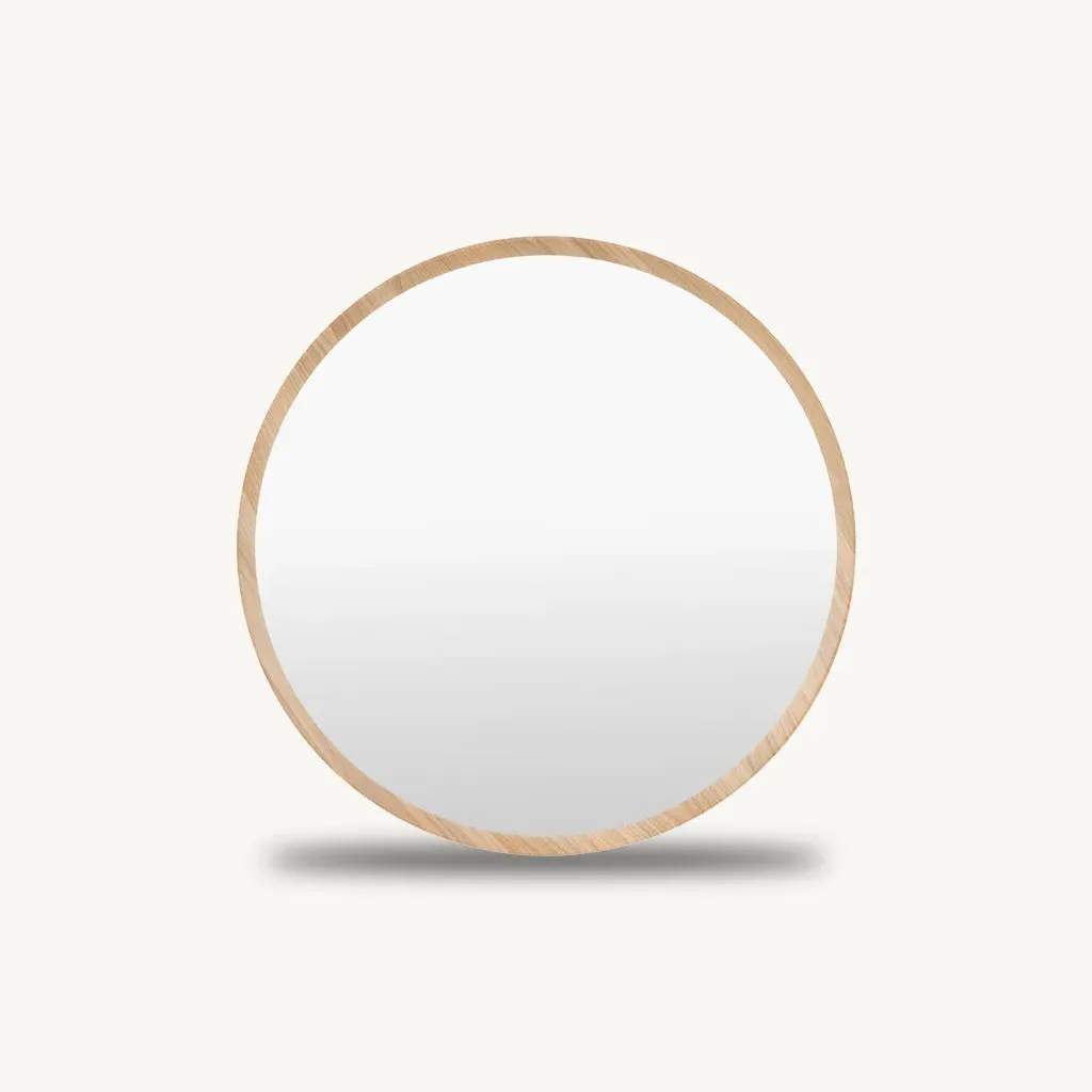 Delhi Round Wall Mirror - Oak product