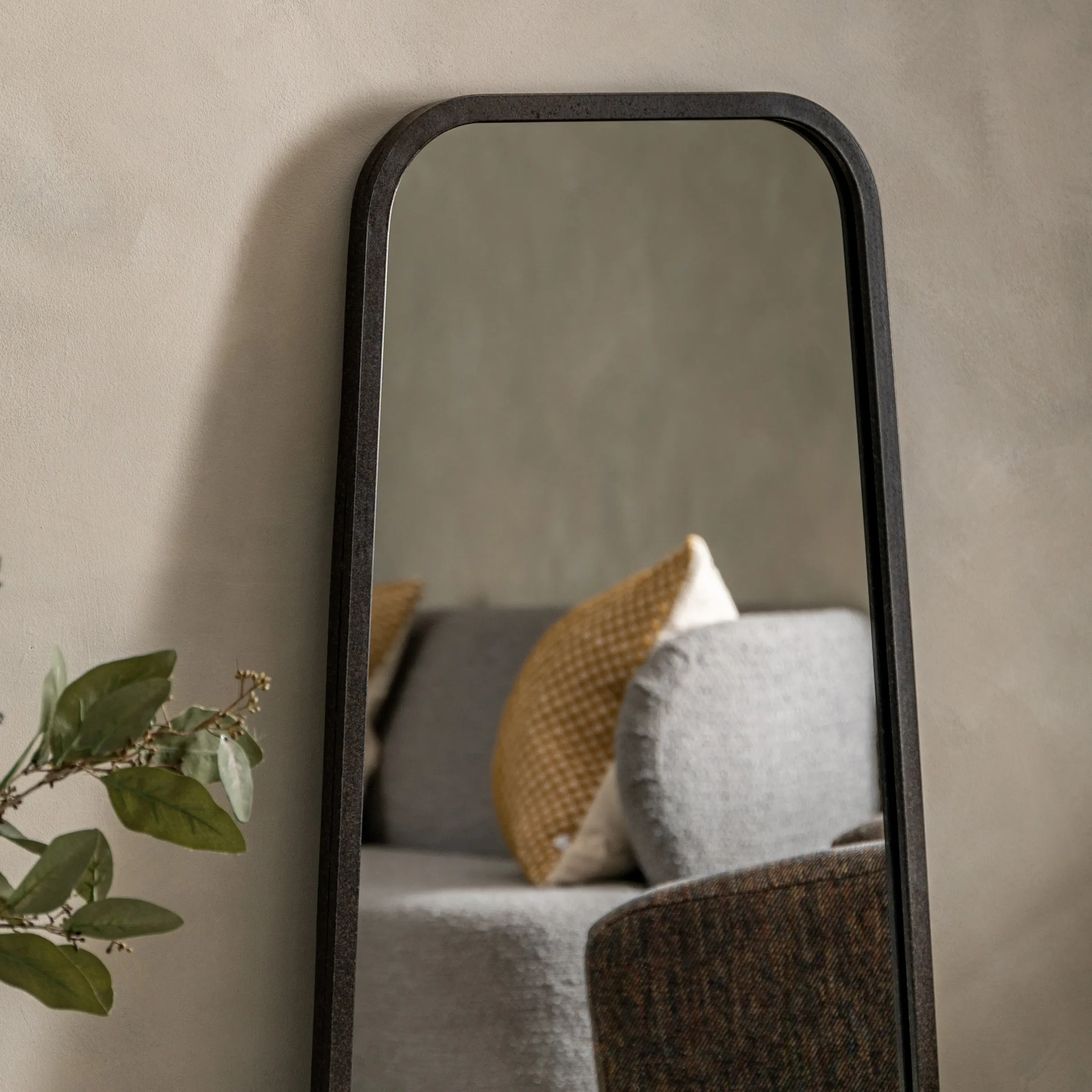 Denver Oval Crescent Leaner Mirror - Metal Frame alternate view