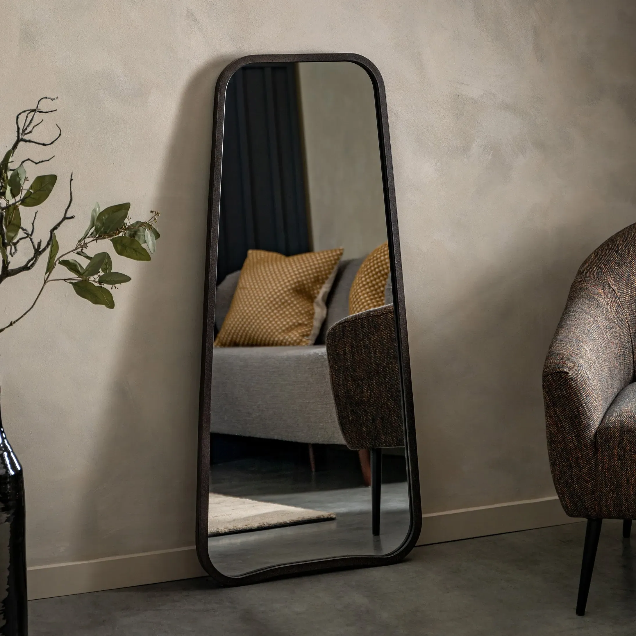 Denver Oval Crescent Leaner Mirror - Metal Frame product