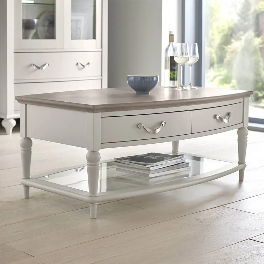 Dieppe Coffee Table with Storage - Grey, Oak product
